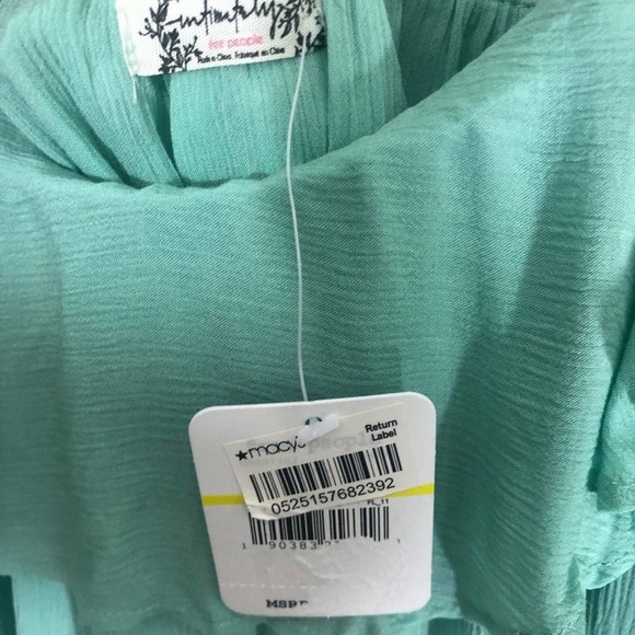 𝅺Intimately Free People Cascade Ruffle Mint Tank M (fits like a size large) - Picture 4 of 5